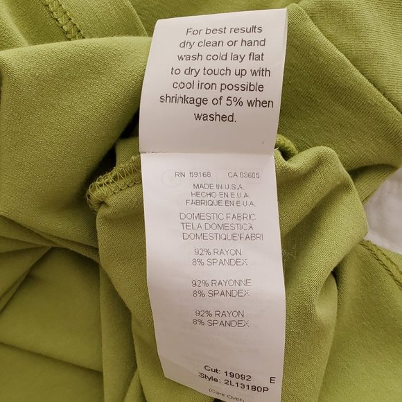 Karen Kane Slit Short Sleeve Ruched V-neck Top | Like New | XSP | Chartreuse - Picture 10 of 10